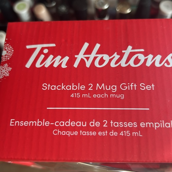 Stackable reindeer blue mugs new in original box - Picture 2 of 2